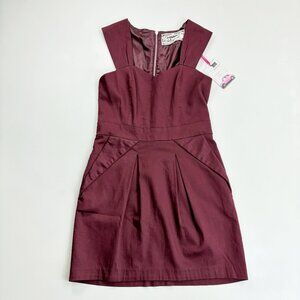 PINK MARTINI Y2K Sheath Dress Medium NWT Sleeveless Pockets Brick Red